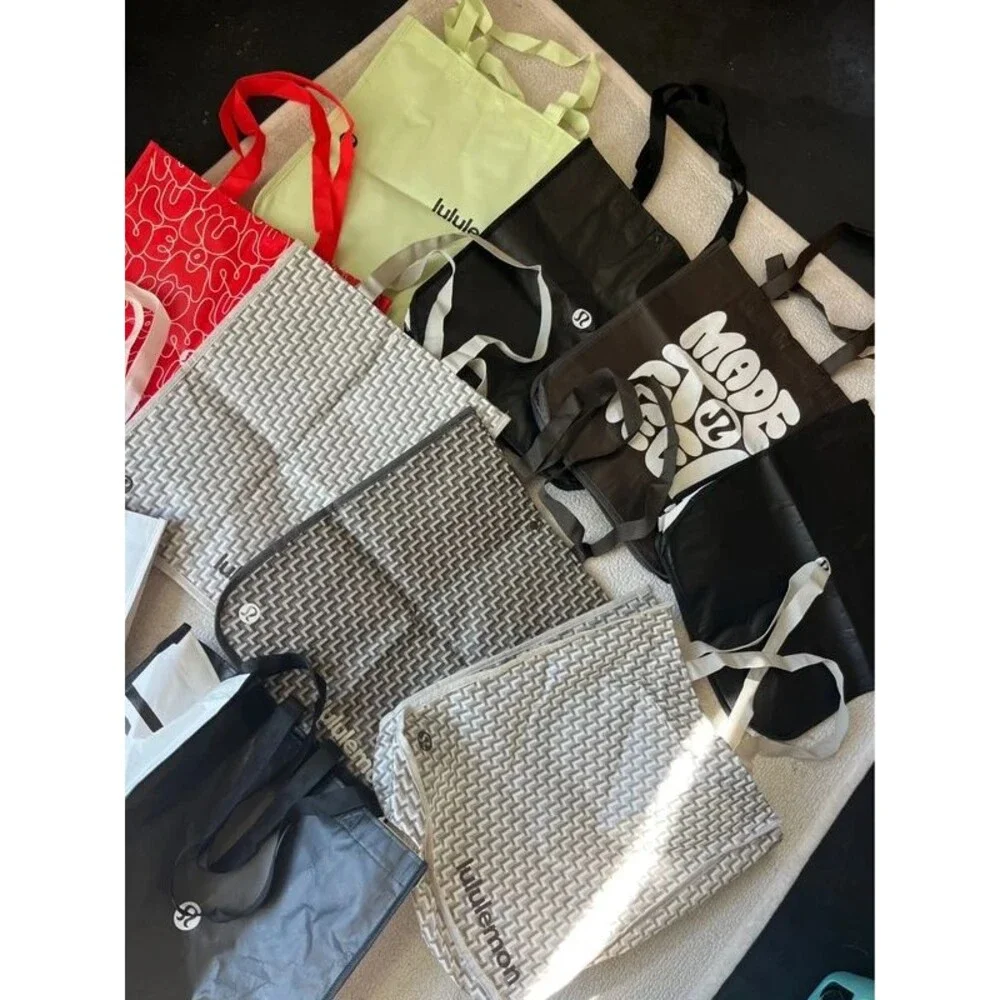 Lot of 10 Lululemon Large Reusable Tote Bags